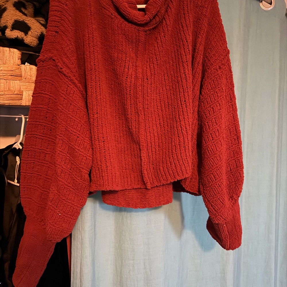 Free People Chunky Cowl Knit Sweater in Mint - Picture 4 of 7